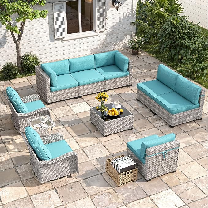 8-Seat Modern Patio Furniture Set by MASIONBACKYARDS