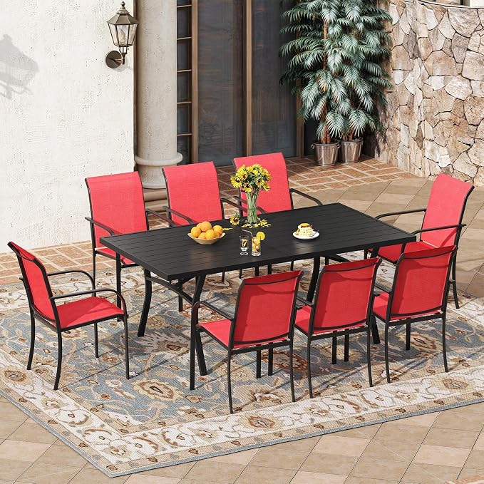 VICLLAX 9 Pieces Patio Outdoor Dining Set by HOME