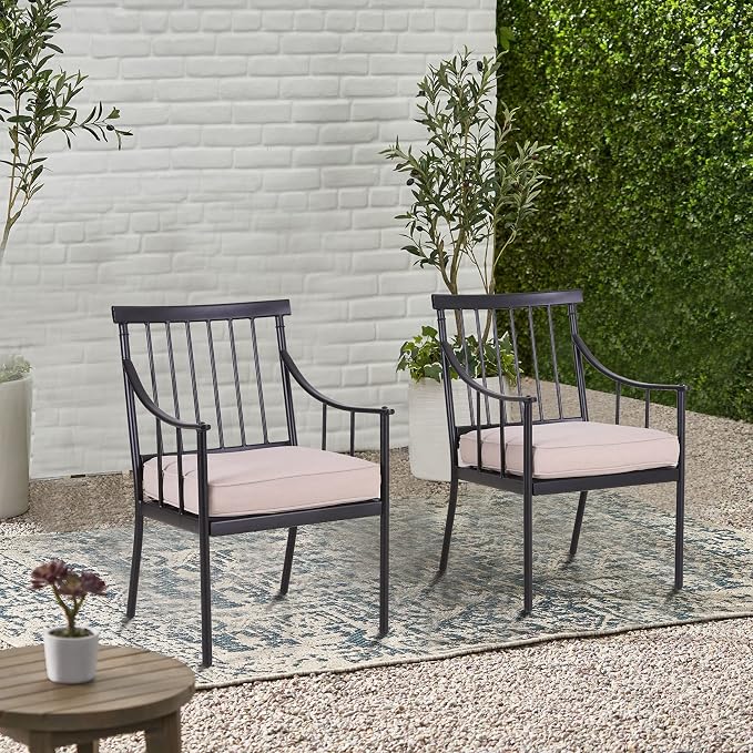 PHI VILLA Outdoor Metal Dining Chairs - Image 9