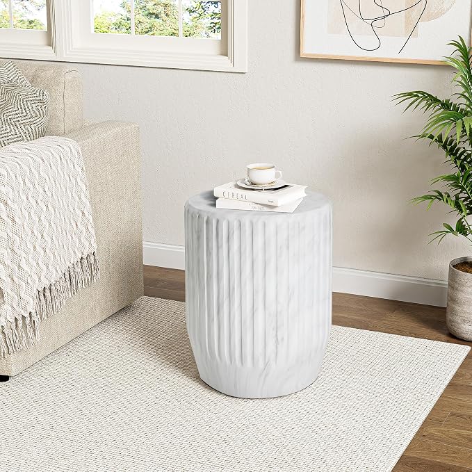 Christopher Knight Home Jayme Lightweight Concrete End Table, Outdoor Cylinder - Image 3