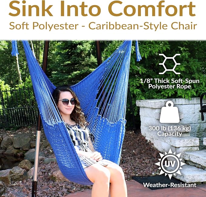 Sunnydaze Outdoor Hammock Chair Swing - Image 2