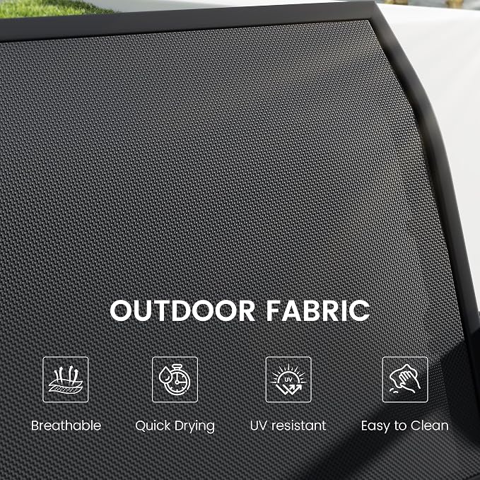 Patio Outdoor Glider Bench, High Backrest and Breathable Mesh Fabric, Yard - Image 5