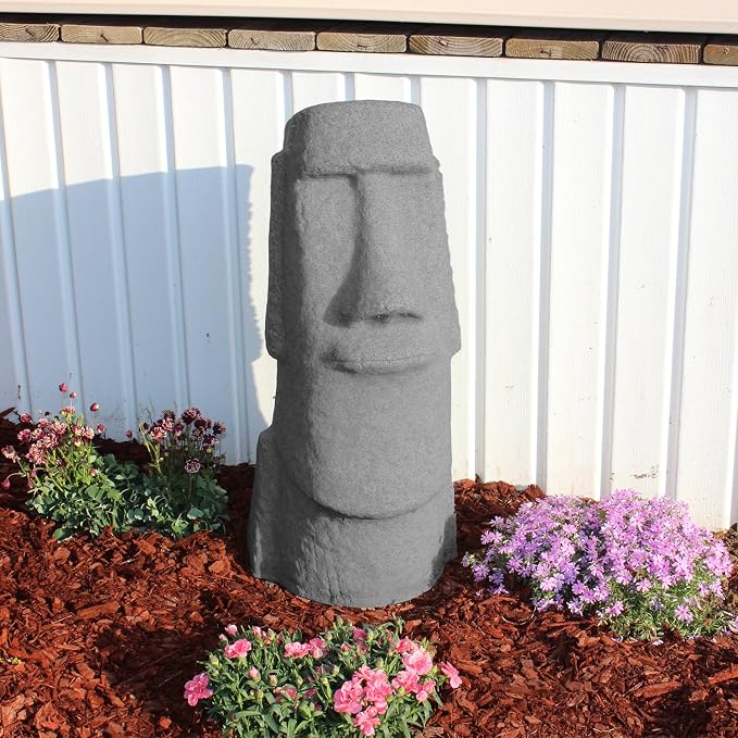 EMSCO Group Easter Island Head Statue – Natural Granite Appearance – Made of - Image 2