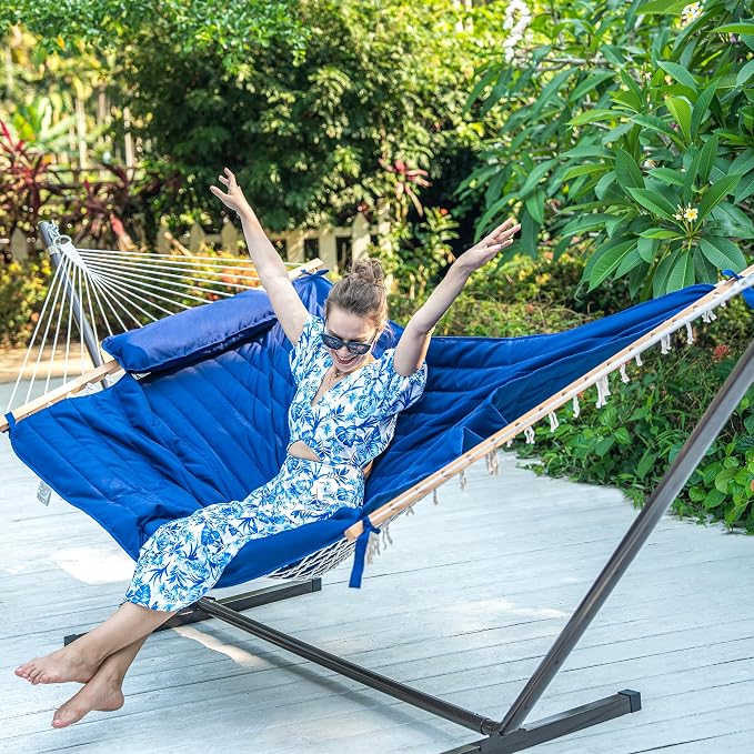 Lazy Daze Hammocks 2 Person Hammock Pad and Pillow Set, Double Polyester - Image 6