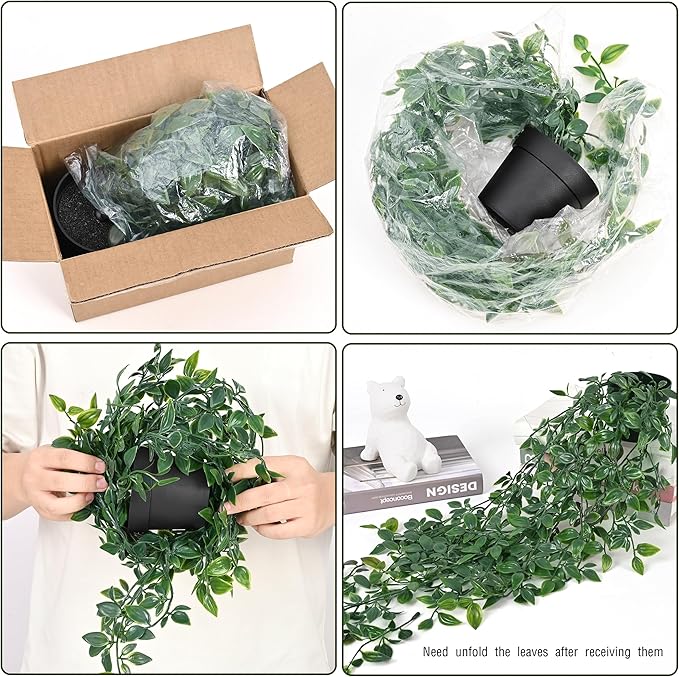 Waipfaru 2Pcs Fake Hanging Plants - Image 5