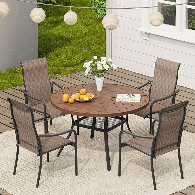 VICLLAX 40.6" Round Outdoor Table, Patio Dining Table - Image 7