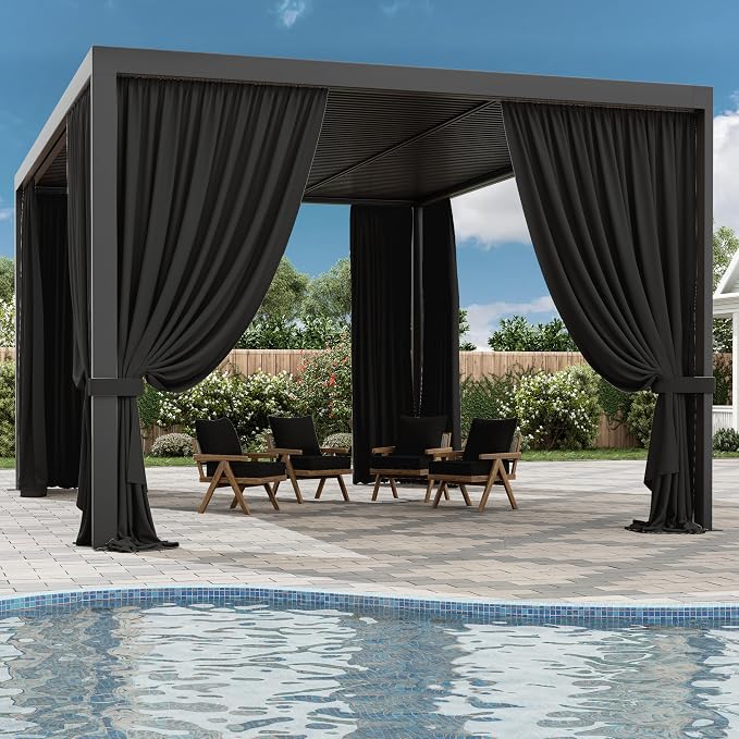 Gazebo Universal Replacement Privacy Curtain, 4-Panels Sidewall Curtains - Image 6