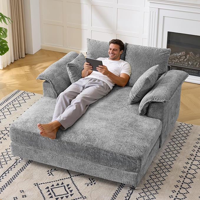 VINGLI Modern Floating Chaise Lounge Chair - Image 8