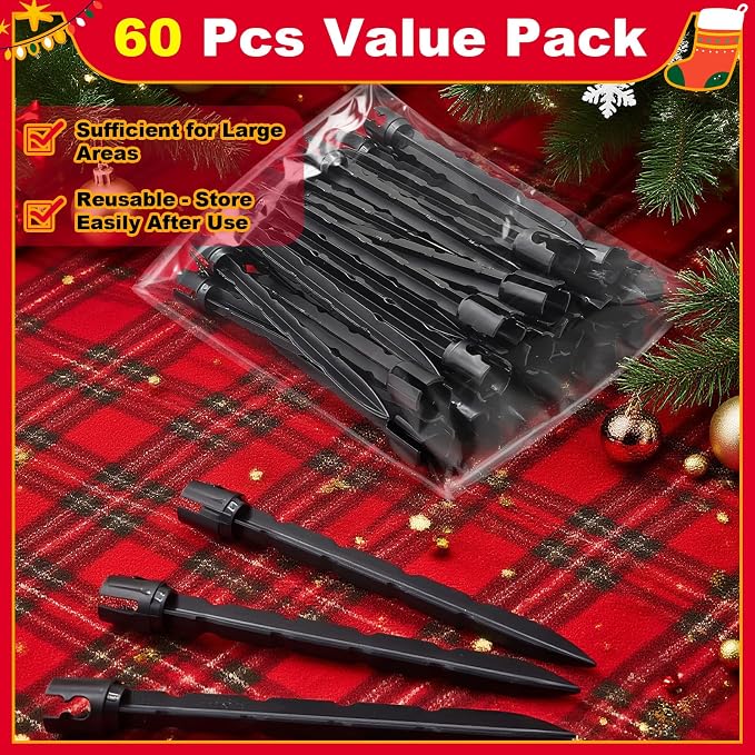 60 Pcs 7.5 Inch Christmas Light Stakes, Christmas Yard Stakes - Image 7