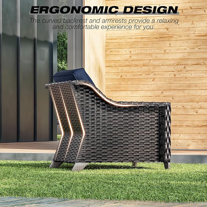 Joyside Wicker Patio Furniture Sets, 6 Pieces Upgraded Large Size Outdoor - Image 5