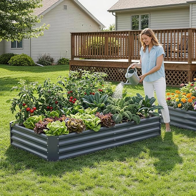 ZORMY 2Pack 6×3×1ft Galvanized Raised Garden Bed Kit, Metal Planter Boxes - Image 3