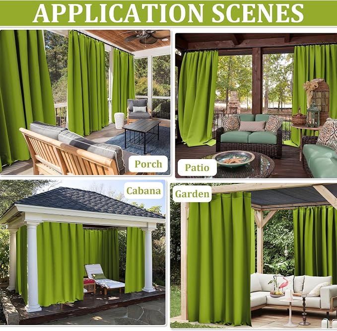 Gazebo Universal Replacement Privacy Curtain, 4-Panels Sidewall Curtains - Image 7