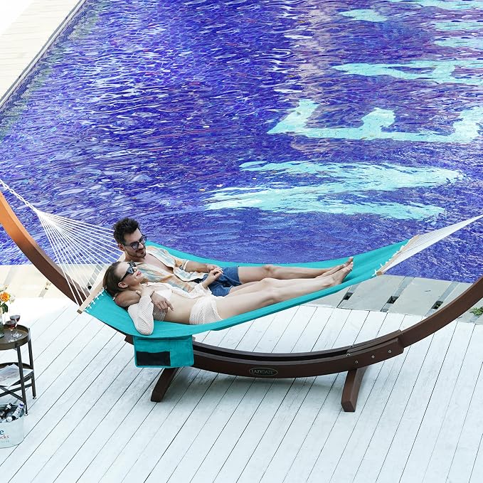 Lazy Daze Hammocks 11 FT Double Outside Hammock Quick Dry Olefin Fabric Hammock - Image 7