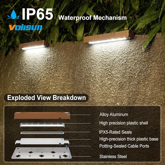 VOLISUN 12 Pack 7 Inch Retaining Wall Lights, Waterproof LED Hardscape Lighting - Image 4