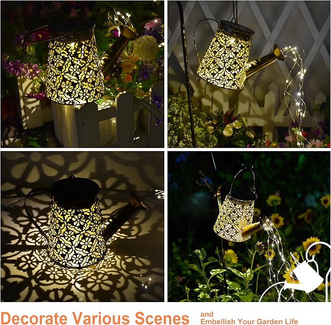 Solar Watering Can Lights with Cascading Lights, Solar Lantern Light Outdoor - Image 6