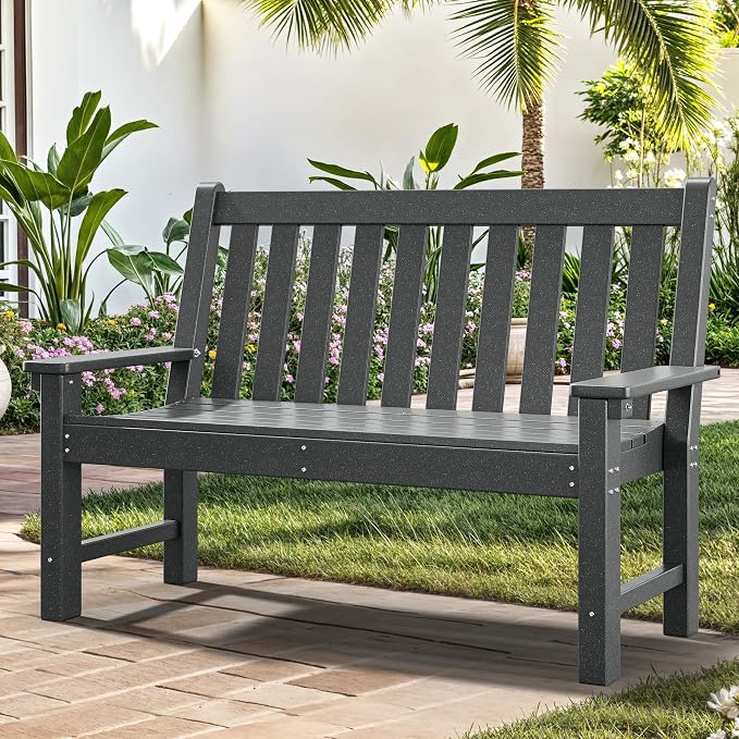 YITAHOME Garden Bench, All Weather Outdoor Bench by YITAHOME