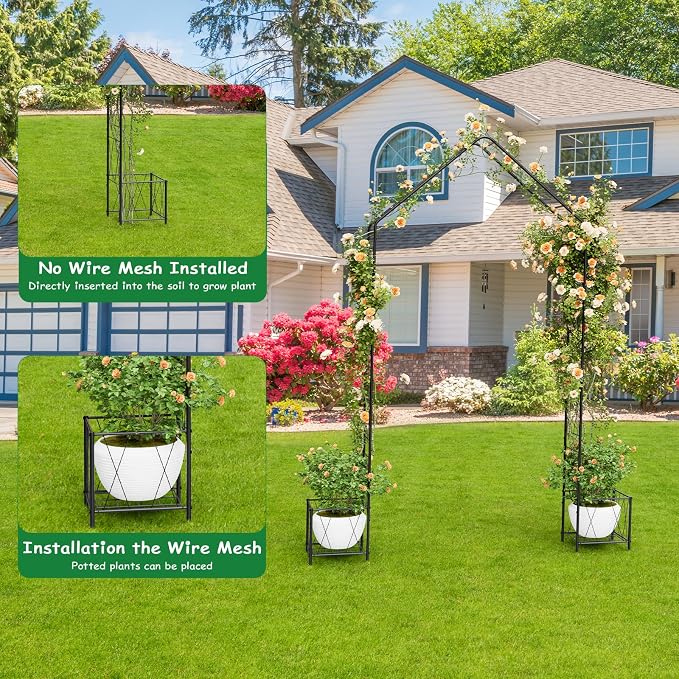 Vrisa Metal Garden Arch Trellis - Image 4