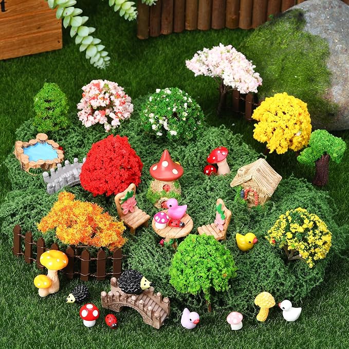 68 Pcs Fairy Garden Accessories Mini Resin Animals Figures Miniature Ducks - Image 4