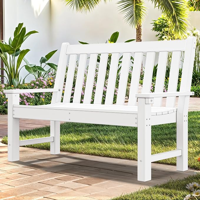 YITAHOME Garden Bench, All Weather Outdoor Bench by YITAHOME