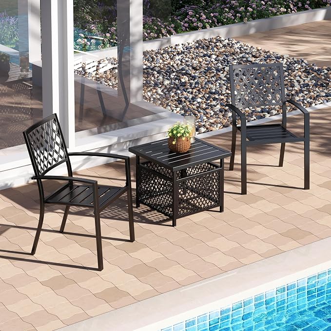 PHI VILLA 3 Piece Outdoor Bistro Set - Image 2
