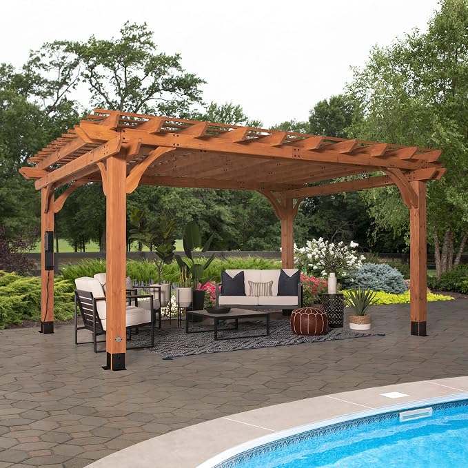 Backyard Discovery Beaumont 16' x 12' Traditional Cedar Wood Pergola Kit - Image 2