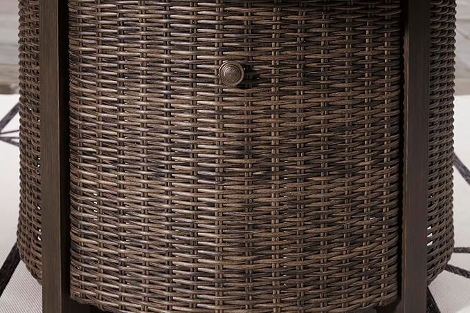 Signature Design by Ashley Paradise Trail Outdoor Round Wicker Patio Fire Pit - Image 13