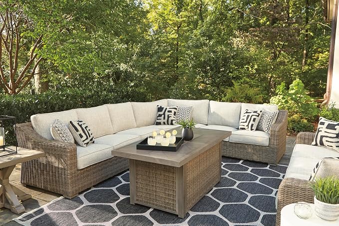 Signature Design by Ashley Beachcroft Outdoor Left & Right Arm Facing Wicker - Image 7