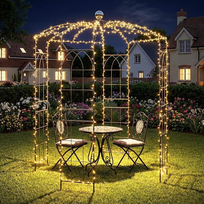 S AFSTAR Birdcage Shape Garden Arch, 9.3' H x 6.5' W Heavy-Duty Wrought Metal - Image 5