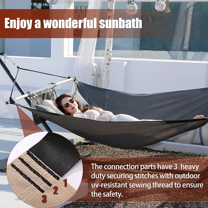 TegerDeger Anti-flip 12FT Hammock Large Hammock 450LB Capacity - Image 4