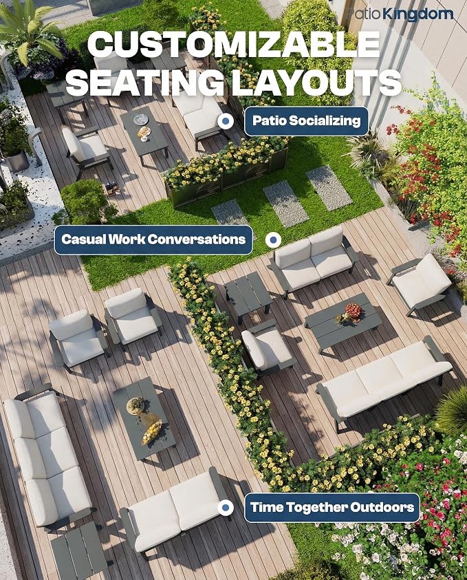 7 Piece Patio Conversation Sets, Outdoor Couch - Image 7