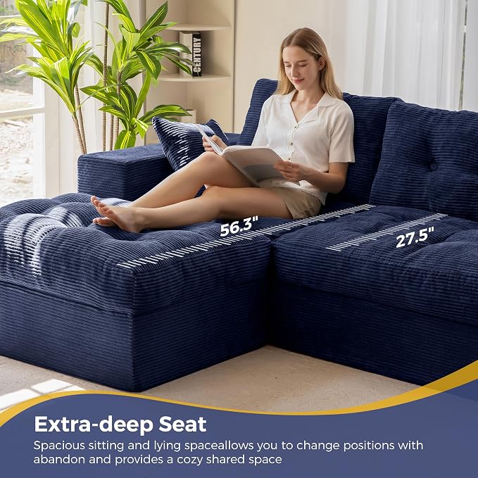 MAXYOYO 104" L Shaped Modular Sectional Sofa - Image 8