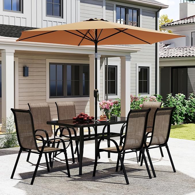 Outsunny 8 Pieces Patio Table and Chairs Set - Image 8