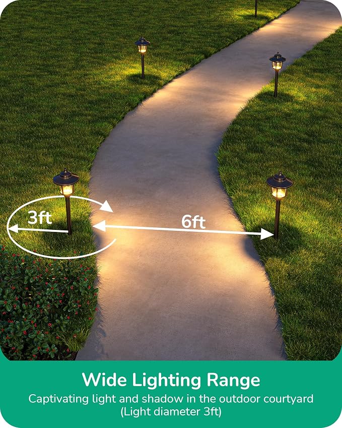 EDISHINE Low Voltage Landscape Lighting, 12V 3W 120LM 3000K Seed Glass Outdoor - Image 3