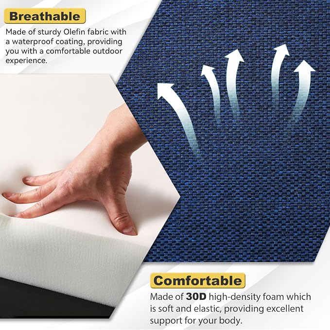 Outdoor Chaise Lounge Cushions, Olefin Lounge Cushion, Rainproof Color - Image 4