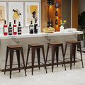 Alunaune 30" Metal Counter Height Bar Stools Set of 4 Backless Stackable by HomeFurniture
