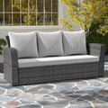Wisteria Lane All Weather Wicker Patio Couch, 3 Seats Patio Sofa by WisteriaLane