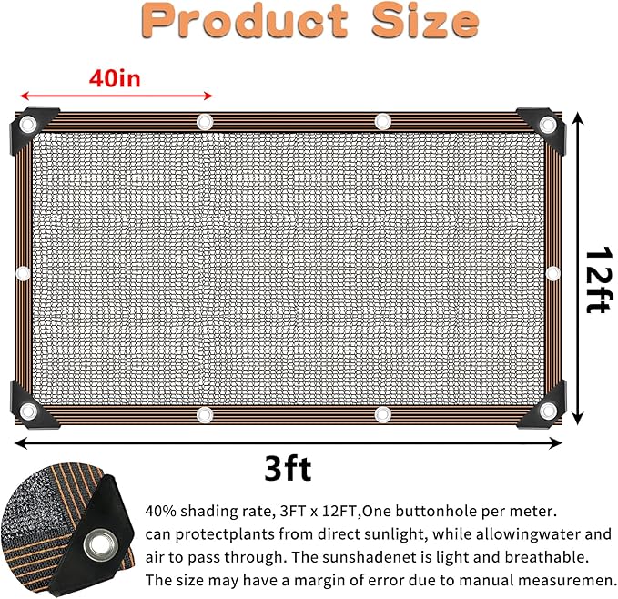 Shade Cloth for Plants Greenhouse, 40-50% Sunblock Shade Sails -for Outdoor - Image 2