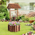 VINGLI Wooden Wishing Well Outdoor Planters, Well Covers by VINGLI