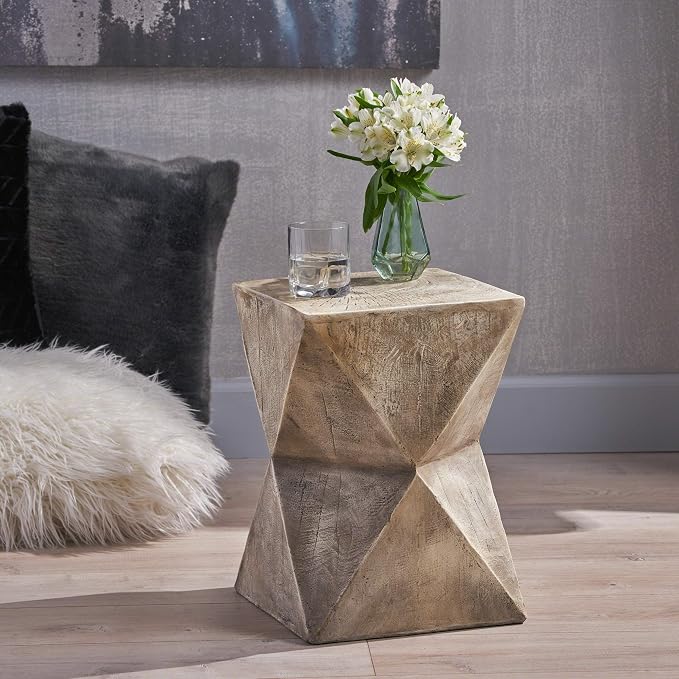Christopher Knight Home Manuel Weight Concrete Accent Table, Light Gray - Image 2