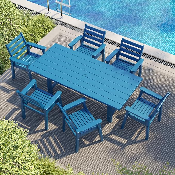 AMERLIFE 7-Piece HDPE Outdoor Dining Set - Image 9