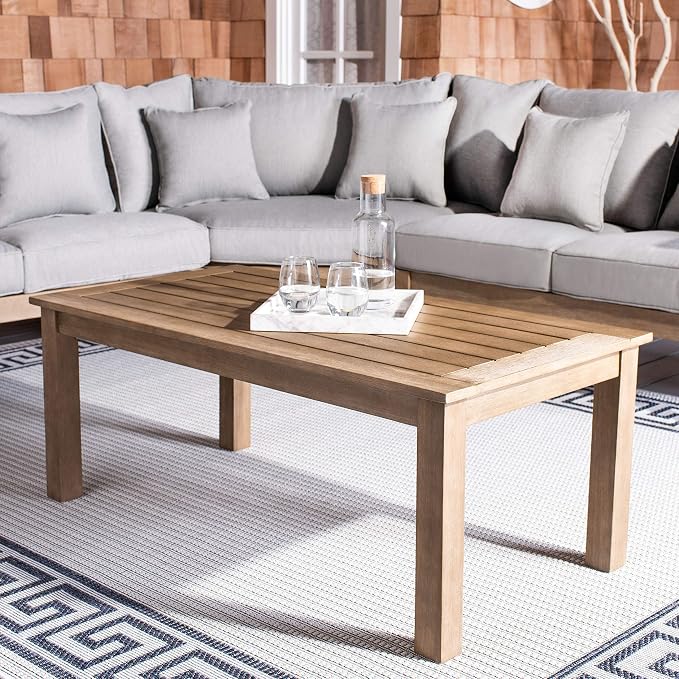 SAFAVIEH Couture Outdoor Patio Furniture Collection – Santa Cruz Coffee Table - Image 2