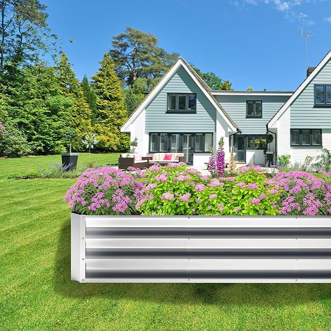 2PCS 8x2x1FT Galvanized Raised Garden Bed, Planter Raised Beds-Metal Garden Box - Image 8