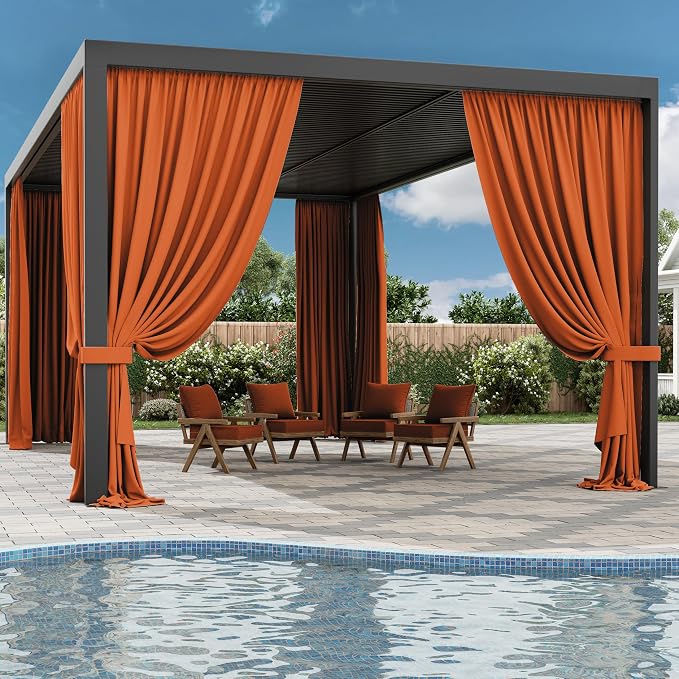 Gazebo Universal Replacement Privacy Curtain, 4-Panels Sidewall Curtains - Image 6