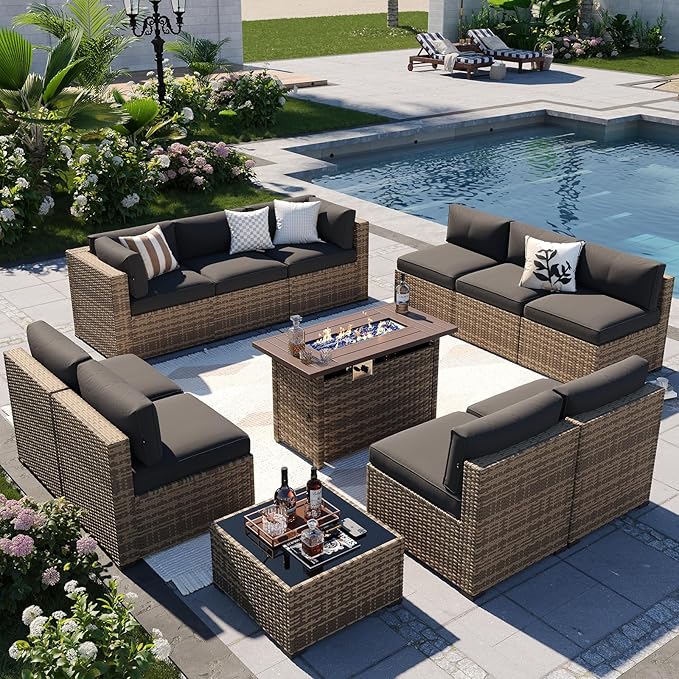 Aoxun Patio Furniture Sets, 12-Piece Outdoor Patio Furniture by Aoxun