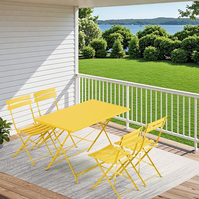 MELLCOM 5-Piece Foldable Patio Dining Set - Image 9
