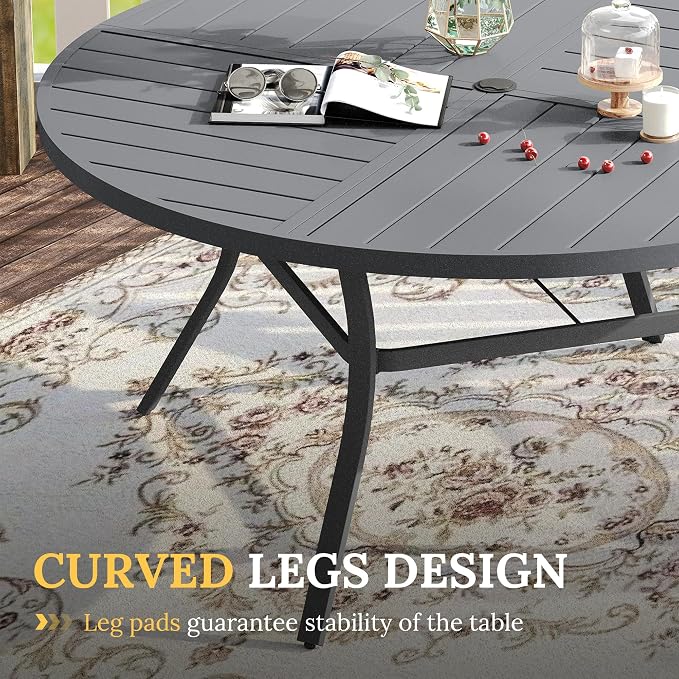 VICLLAX Round Patio Table with Adjustable Umbrella Hole - Image 6