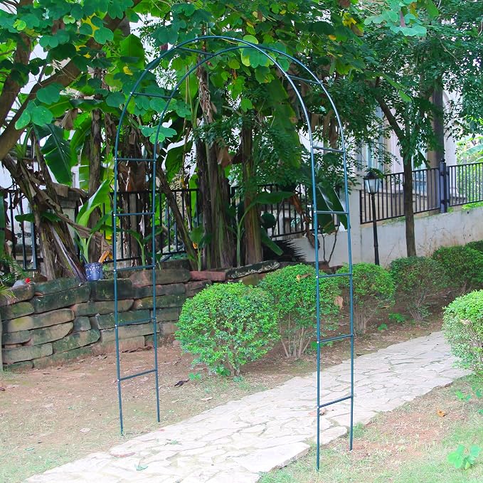 7.9 Ft H x 4.6 Ft W Green Metal Pergola Arbor by THORISE