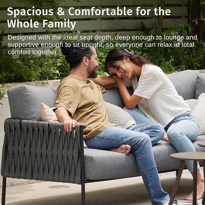 East Oak Corner Patio Furniture Set | Life Chatter 5-Seat Outdoor Furniture | - Image 7