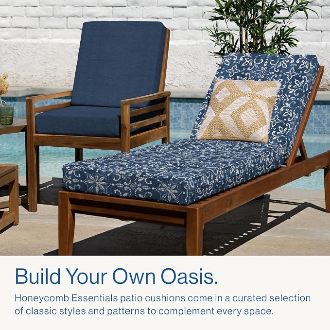 Honeycomb Outdoor Essentials Chaise Lounge, 21 x 70, Boheme Chair Cushion - Image 3