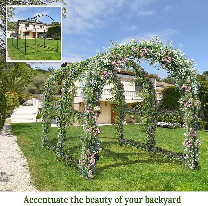 Multi-Size Large Garden Support Arch Frame Climbing Plant Arch Arbor - Image 2